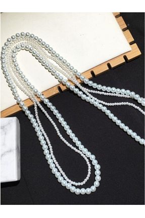 گردنبند جواهر سفید زنانه مروارید SHİNELİZE - کد 860987205