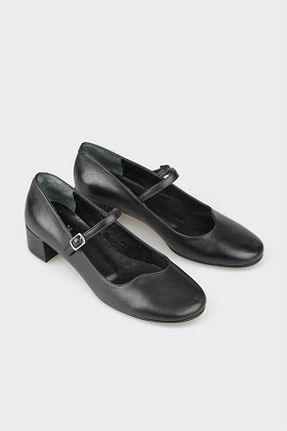 کفش پاشنه بلند کلاسیک مشکی زنانه چرم خالص Elle - کد 860586300