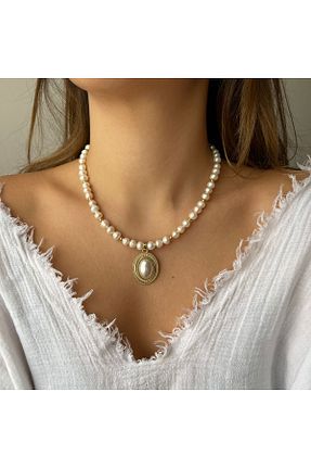 گردنبند مروارید سفید مروارید آب شیرین ORFE JEWELRY - کد 860620556