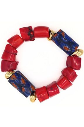 دستبند جواهر قرمز زنانه سنگ طبیعی L´Atelier des Perles - کد 825828562