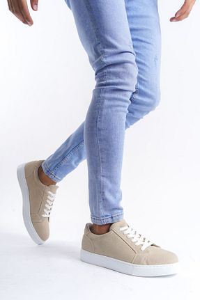 کفش اسنیکر بژ مردانه بند دار BZ Moda - کد 860525804
