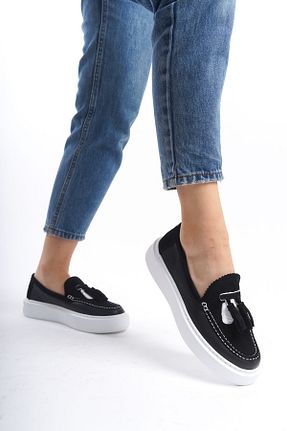 کفش لوفر مشکی زنانه چرم خالص NOSEY SHOES - کد 860635639