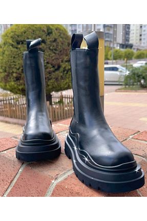 بوت / نیم بوت مشکی زنانه چرم مصنوعی purple shoes - کد 860678219