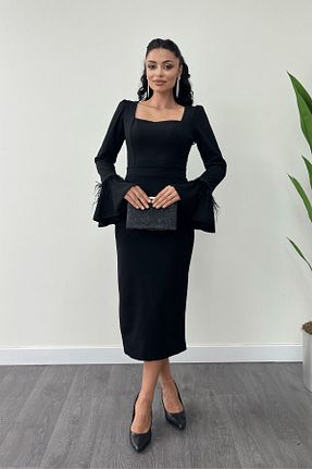 لباس مجلسی و فارغ التحصیلی مشکی زنانه کرپ giyimmasalı - کد 860690563