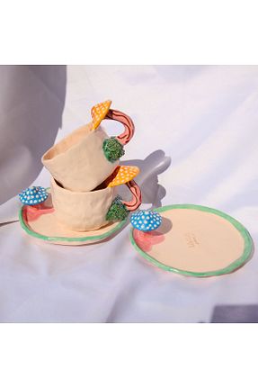 فنجان قهوه رنگی 2 نفره Lily & Loly Ceramics - کد 860717803