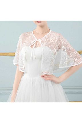 پانچو سفید زنانه BENİMOLMALI - کد 860738378