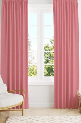 پرده زمینه صورتی پلی استر Miabella Home - کد 858944898