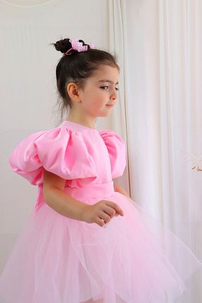 لباس مجلسی و فارغ التحصیلی صورتی بچه گانه آستین کوتاه GÜL Baby - کد 860863389