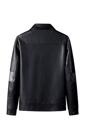 کاپشن مشکی مردانه چرم خالص DESAR - کد 860866907