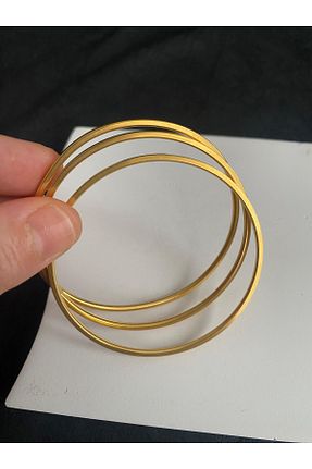دستبند استیل (فولاد) طلائی زنانه استیل (فولاد) Hilar Aksesuar - کد 860846825