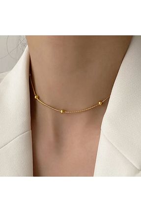گردنبند استیل ( فولاد ) طلائی زنانه استیل (فولاد) CAXBERN - کد 860851647