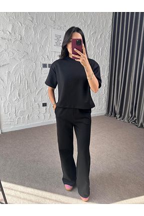 ست بالاتنه و پائین تنه مشکی زنانه اورسایز selinsazcico - کد 859448915