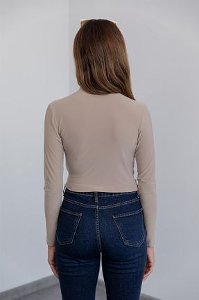 بلوز قهوه ای زنانه ساده LECTUEL - کد 860900634