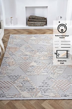 فرش طوسی قابل شستشو Konfor Halı - کد 769269110