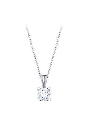 گردنبند طلا سفید زنانه 14 عیار Assos Pırlanta - کد 845092576