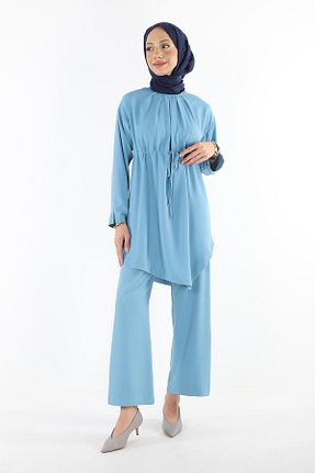 ست بالاتنه و پائین تنه حجاب آبی زنانه کارگو Plistre - کد 783802397
