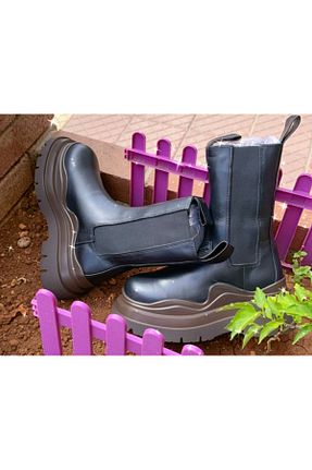 بوت / نیم بوت مشکی زنانه چرم مصنوعی purple shoes - کد 860678223