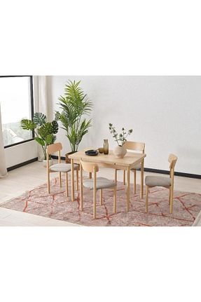 ست میز آشپزخانه زرشکی چوب dekorazi - کد 776091107