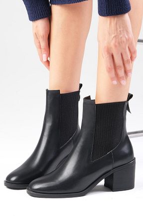 بوت / نیم بوت مشکی زنانه چرم مصنوعی Mio Gusto - کد 860704209