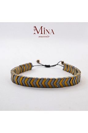 دستبند جواهر طلائی زنانه سنگ طبیعی Mina Souvenir - کد 860728206