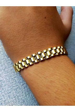 دستبند استیل (فولاد) طلائی زنانه استیل (فولاد) bellss accessory - کد 860799086