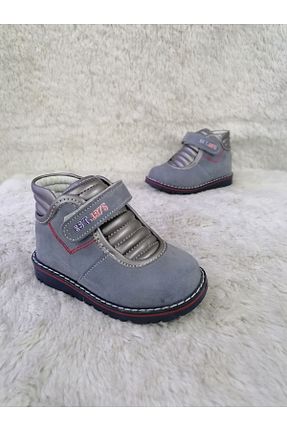 بوت / نیم بوت طوسی بچه گانه چرم خالص Özgür Kids - کد 860642918