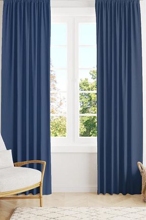 پرده زمینه آبی پلی استر Miabella Home - کد 858944931