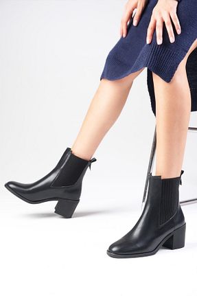 بوت / نیم بوت مشکی زنانه چرم مصنوعی Mio Gusto - کد 860704209