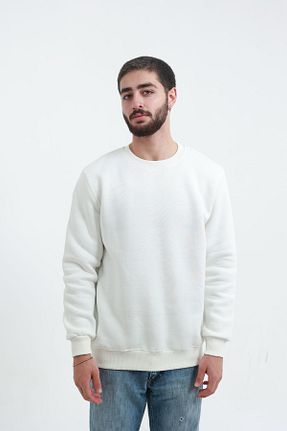 سوئیشرت سفید مردانه ساده TKT - کد 860600823