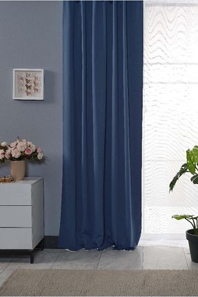 پرده زمینه آبی پلی استر Miabella Home - کد 858944931
