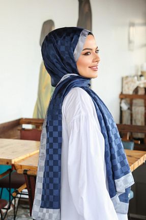 شال سرمه ای زنانه ویسکون Hint İpek - کد 860705604