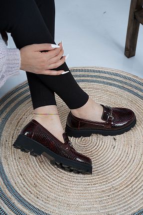 کفش کژوال زرشکی زنانه چرم لاکی Osso - کد 388919607