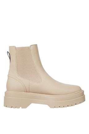 بوت / نیم بوت بژ زنانه پاشنه تخت Tommy Hilfiger - کد 860846196