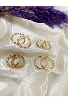 گوشواره جواهر طلائی چرم Eylülün Takısı - کد 775142908