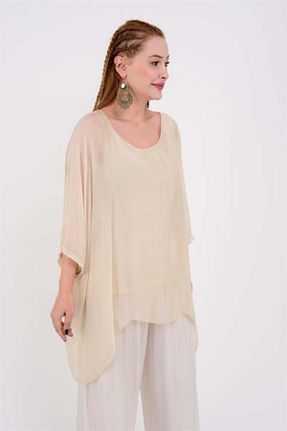 بلوز طلائی زنانه ساده Bohem Stil - کد 794202977