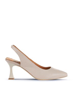 کفش پاشنه بلند کلاسیک طوسی زنانه چرم Bueno Shoes - کد 838808325