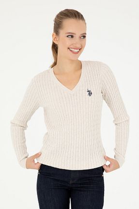 پلیور بژ زنانه ساده U.S. Polo Assn. - کد 860866492
