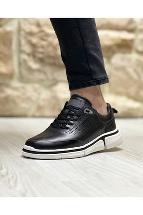 کفش اسنیکر مشکی مردانه چرم اصل ByItallanoshoes - کد 820369094