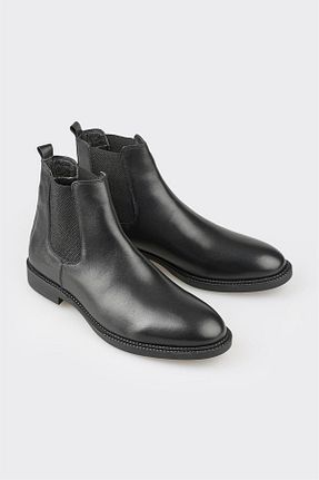 بوت / نیم بوت مشکی مردانه چرم خالص Elle - کد 860586359