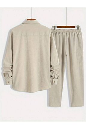 ست بالاتنه و پائین تنه بژ مردانه بافت DWN WEAR - کد 860578934