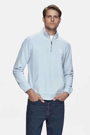 سوئیشرت آبی مردانه نقش دار / کار شده Ucla - کد 858641995