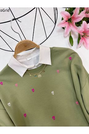 سوئیشرت حجاب سبز زنانه پنبه ای YEDİLALE - کد 860680300