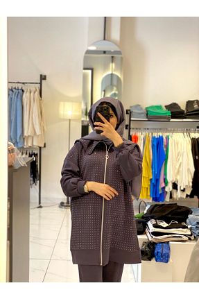 ست بالاتنه و پائین تنه طوسی زنانه بافتنی Aynaz - کد 860723279