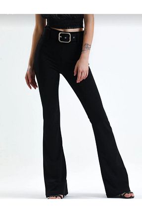 شلوار پارچه ای مشکی زنانه فاق نرمال Butik - کد 860728533
