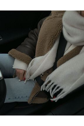 شال گردن نباتی زنانه اکریلیک çiğdem eşarp - کد 860751702