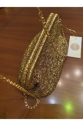 کیف مجلسی طلائی زنانه پارچه ای PeriStore - کد 845458658