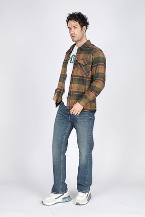 شلوار جین قهوه ای مردانه پاچه ساده Lee Cooper - کد 860669322