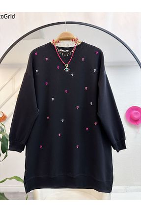 سوئیشرت حجاب مشکی زنانه پنبه ای YEDİLALE - کد 860680309
