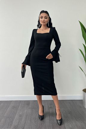 لباس مجلسی و فارغ التحصیلی مشکی زنانه کرپ giyimmasalı - کد 860690563