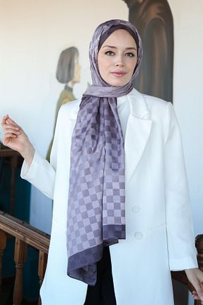 شال بنفش زنانه ویسکون Hint İpek - کد 860705620